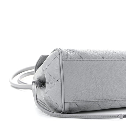 Chanel Grained Calfskin Stitched Urban Essentials Small Shopping Bag Grey 9 of 10