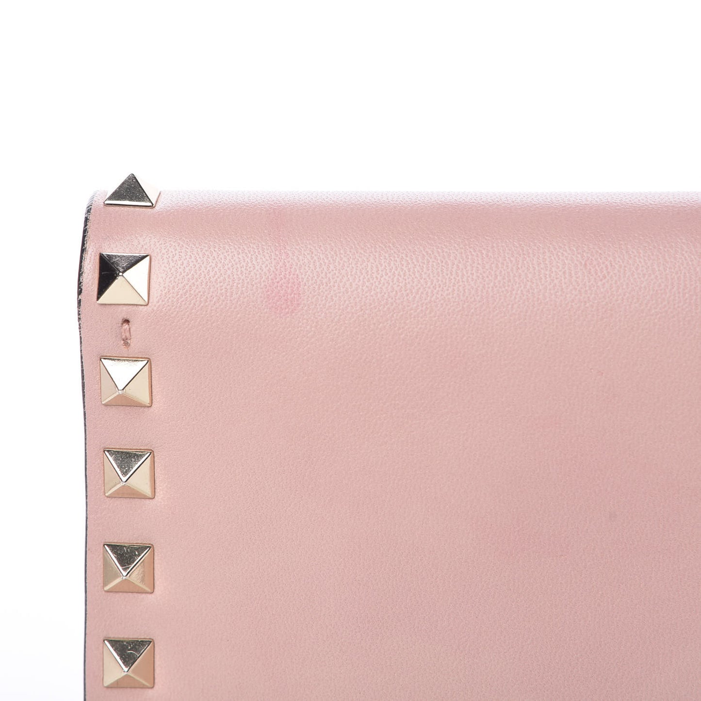 Nappa Rockstud Wristlet Clutch Water Rose