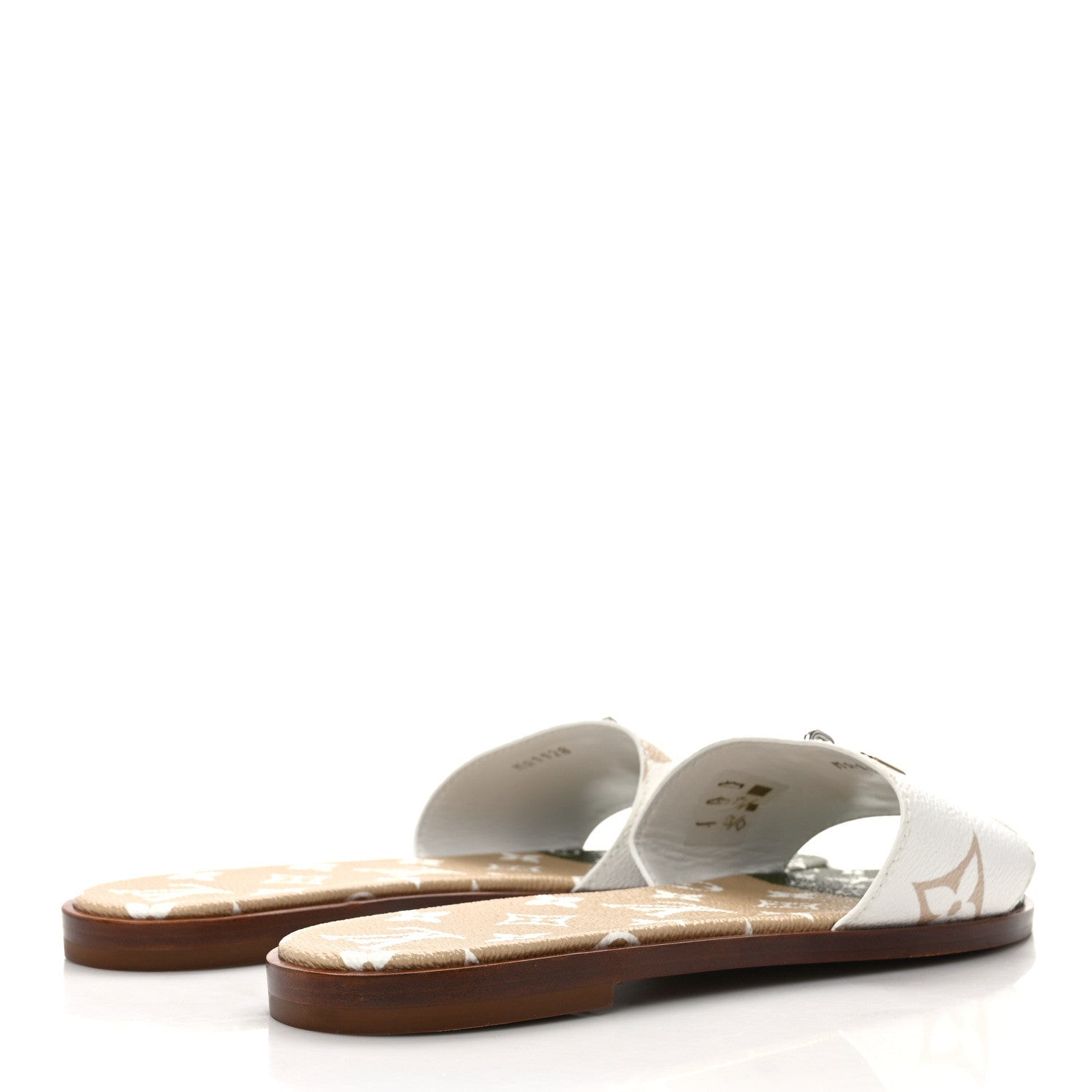 Louis Vuitton Monogram Giant Lock It Flat Mules 38 Kaki White 4 of 8