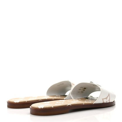Louis Vuitton Monogram Giant Lock It Flat Mules 38 Kaki White 4 of 8