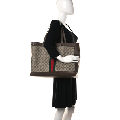Gucci GG Supreme Monogram Web Large Ophidia Tote Brown 2 of 22