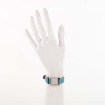 Hermes Stainless Steel Swift 21mm Heure H Hour Quartz Watch Blue Jean 2 of 8