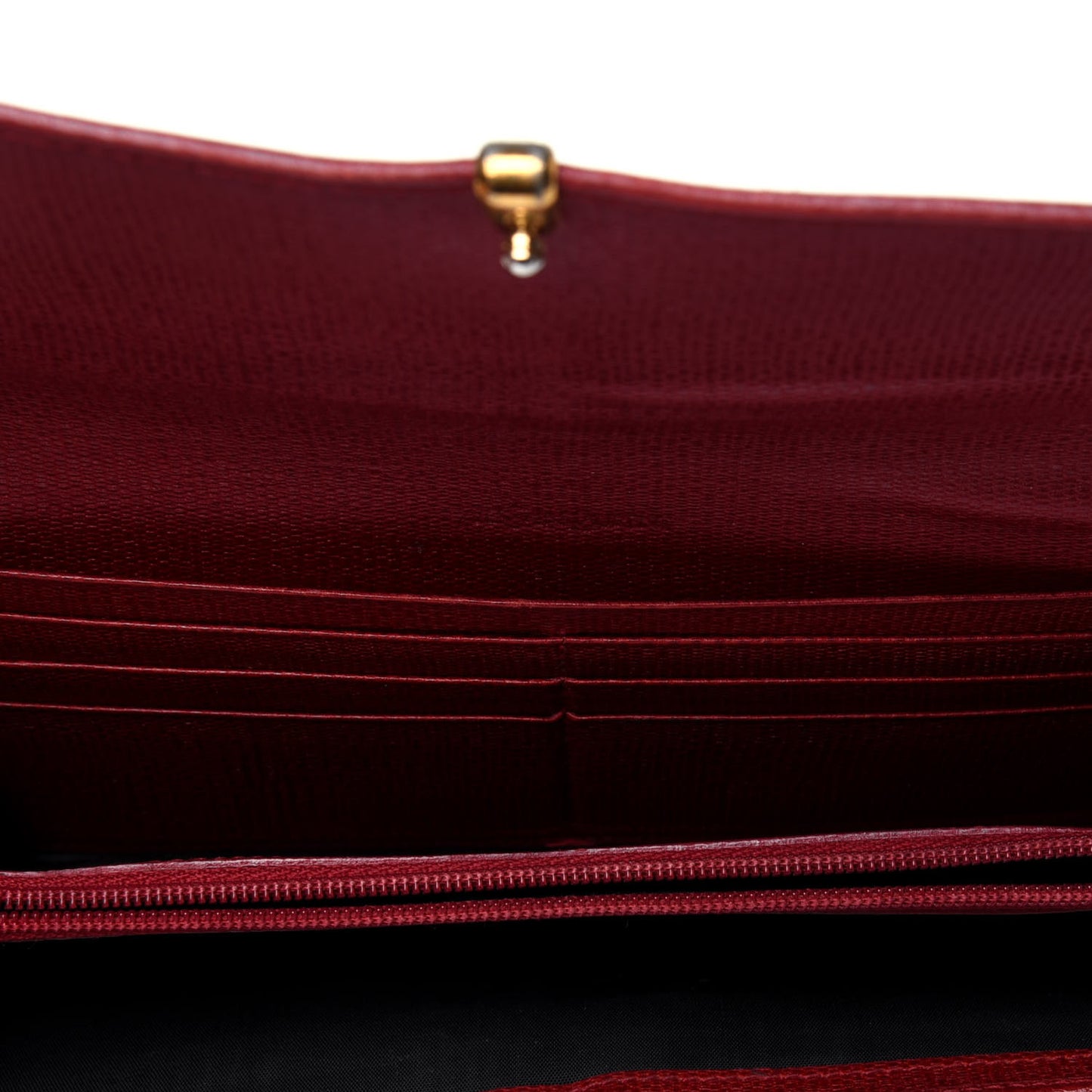 Textured Calfskin Classic Y Ligne Clutch Red
