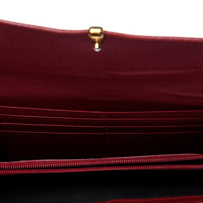 Saint Laurent Textured Calfskin Classic Y Ligne Clutch Red 5 of 25