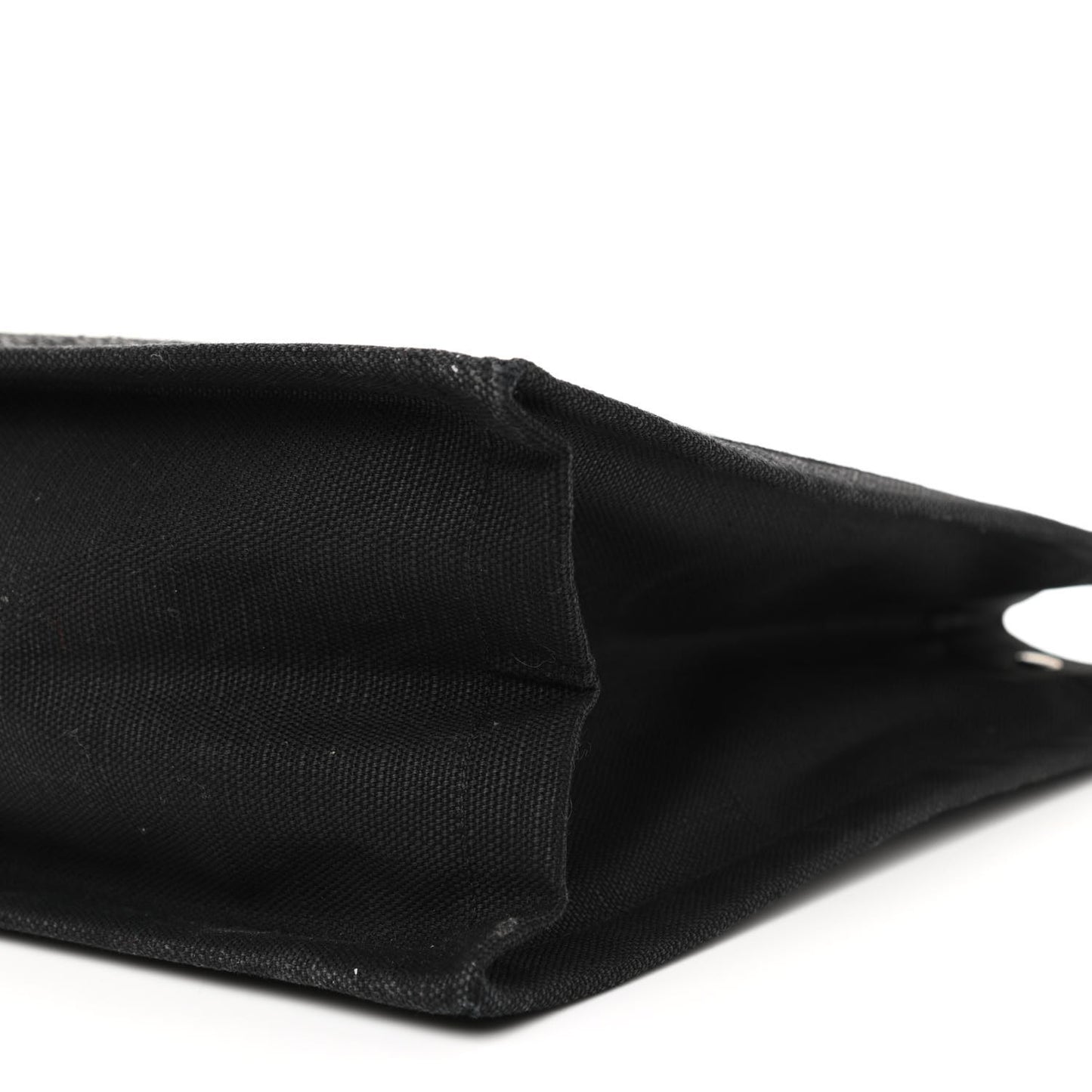 Raffia Linen Calfskin Rive Gauche Tote Black