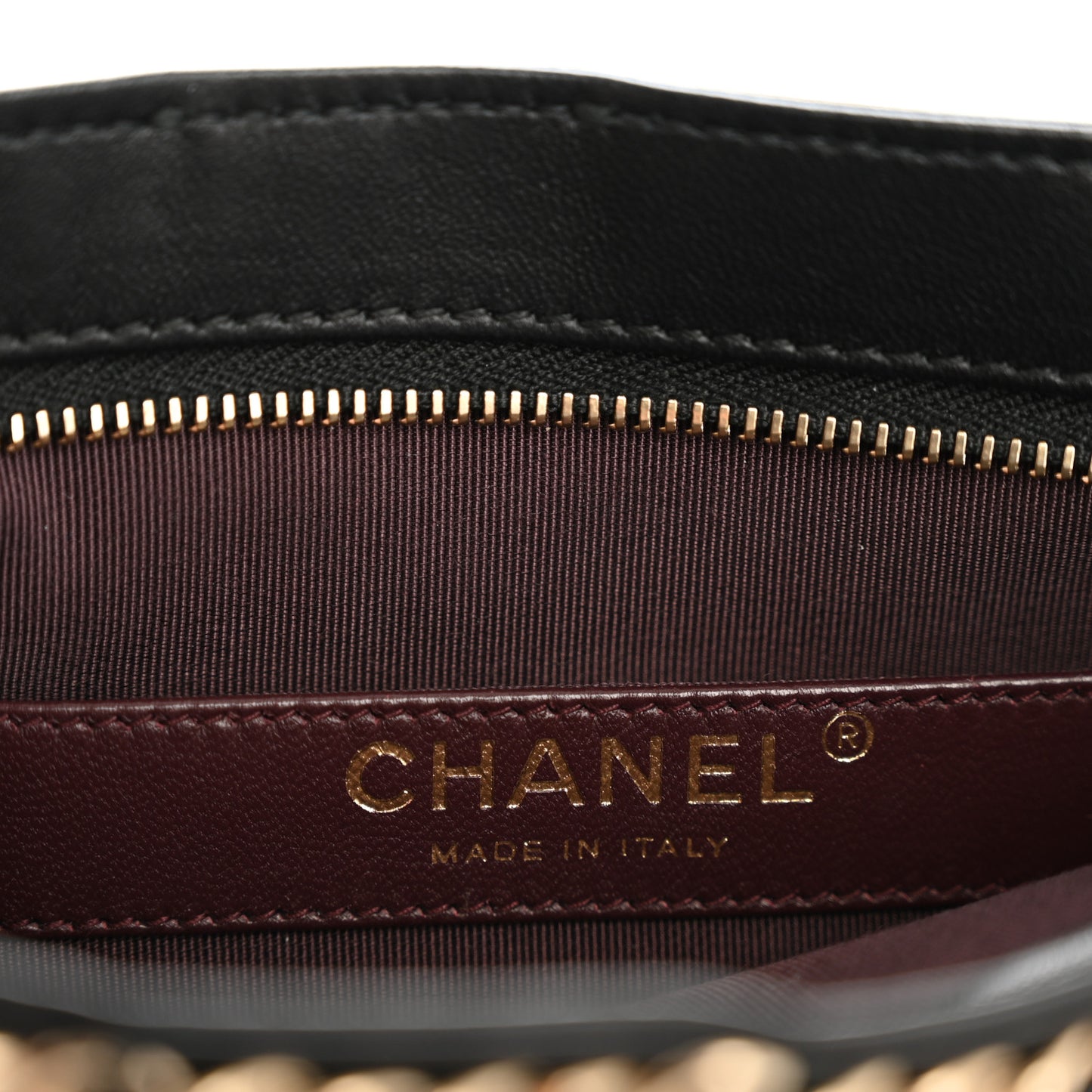 Lambskin Chain Frame Shoulder Bag Black