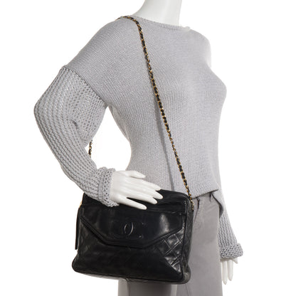 Chanel Lambskin Quilted Tassel Camera Case Black 2 of 8