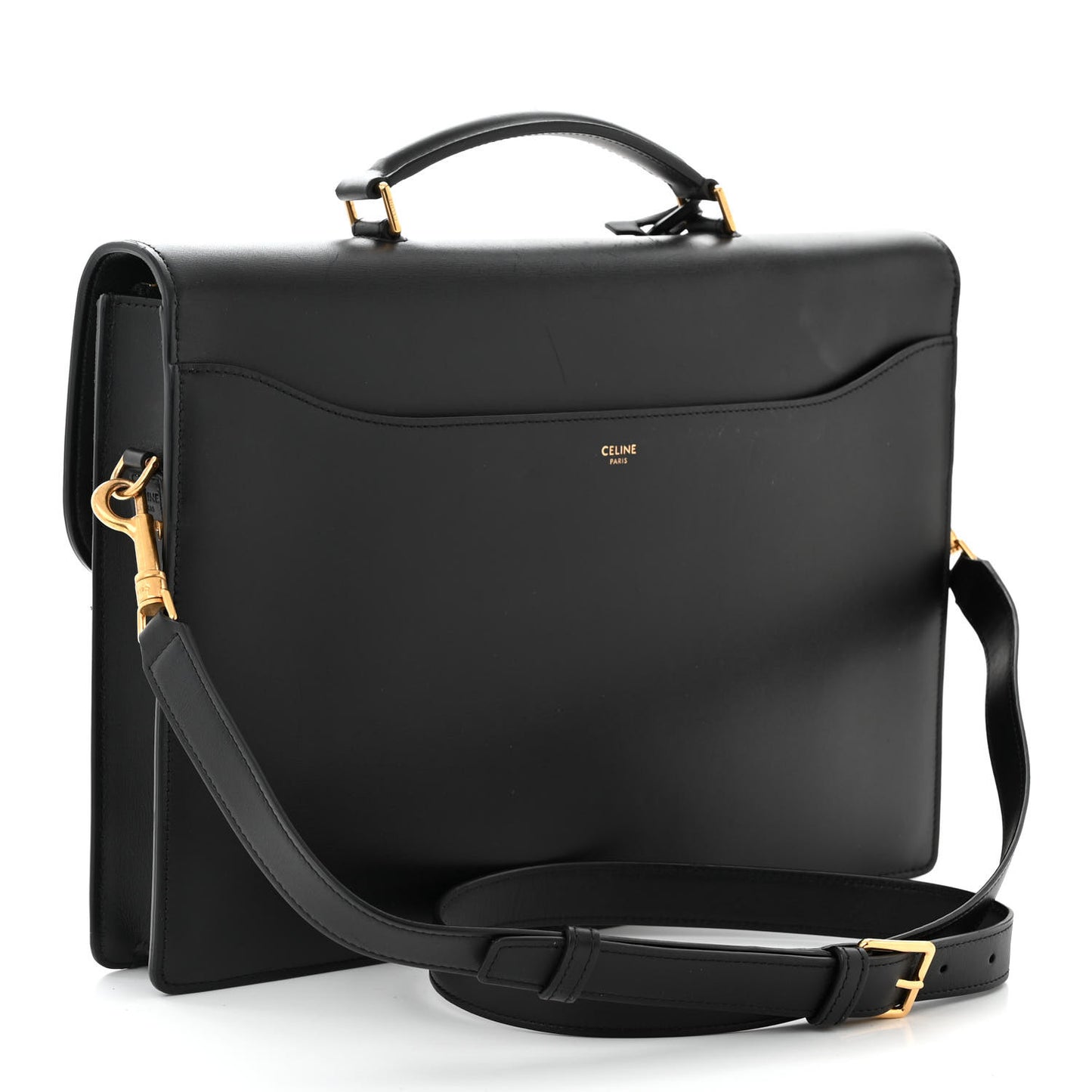 Calfskin Cartable Pony Hair Small Briefcase Black