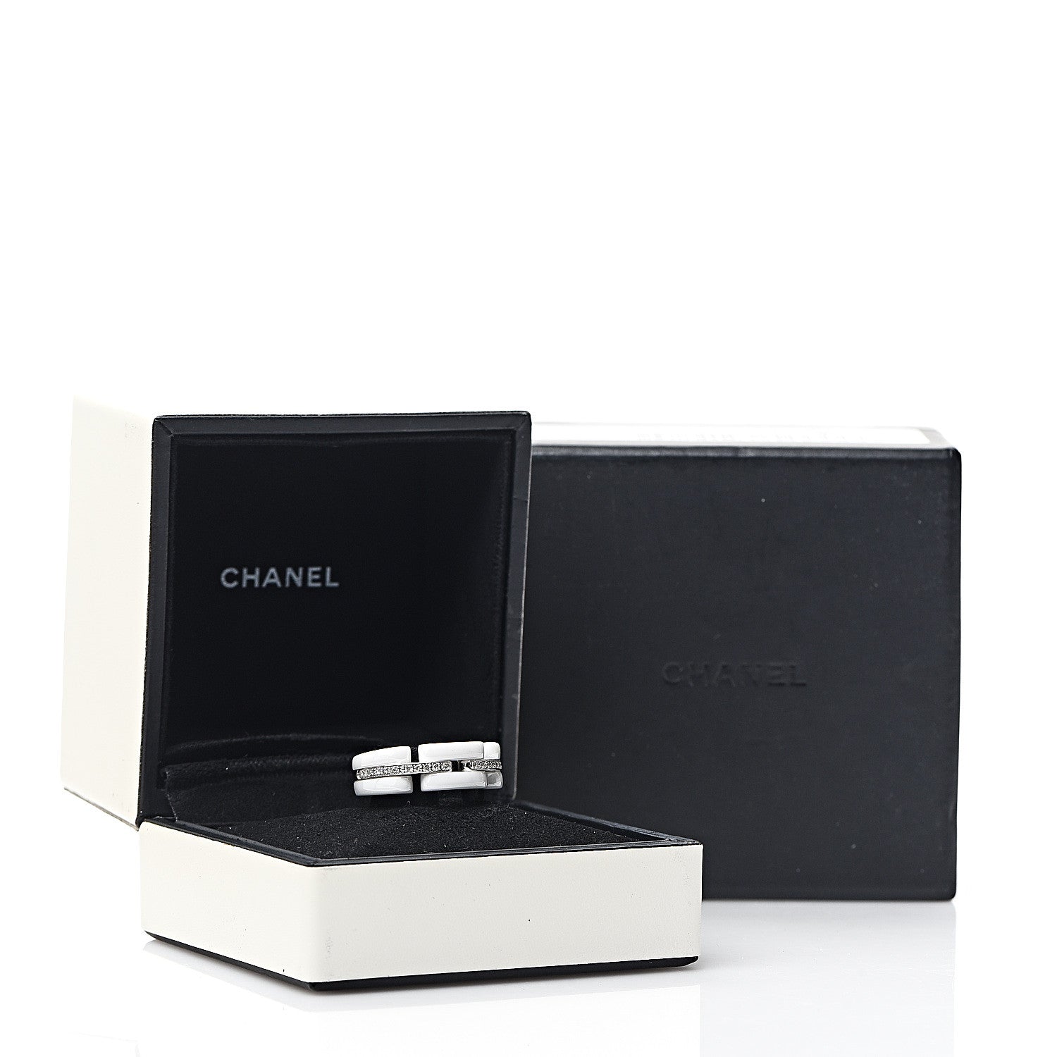Chanel 18K White Gold White Ceramic Diamond Ultra Ring 50 5.25 4 of 4