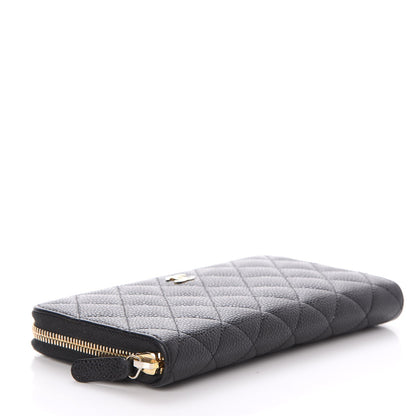 Chanel Caviar Quilted Large Gusset Zip Around Wallet Black 4 of 9