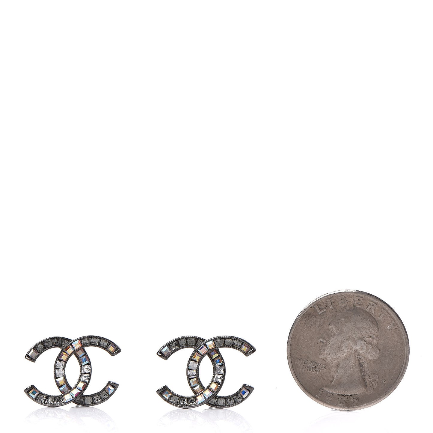 Ruthenium Baguette Crystal CC Earrings