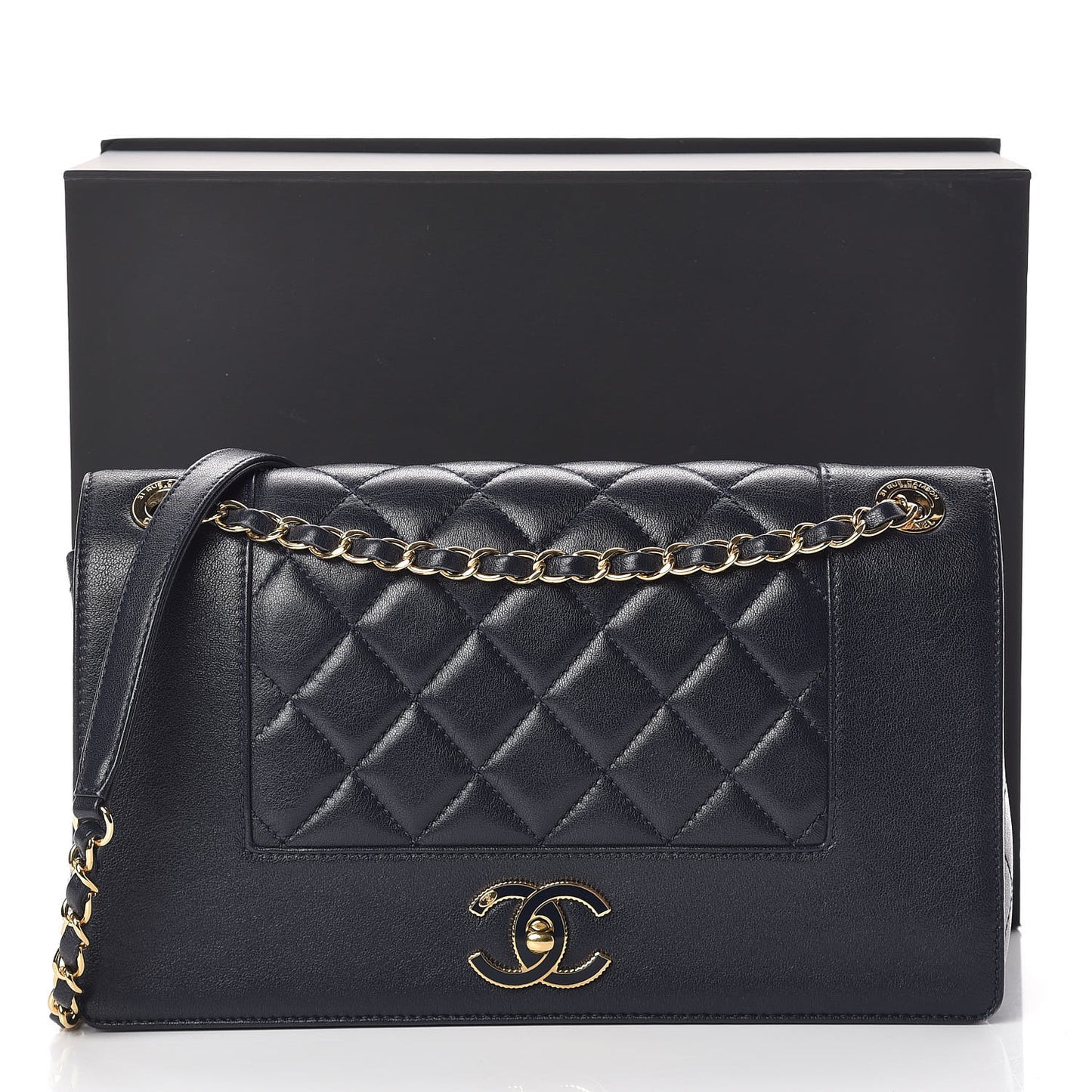 Sheepskin Quilted Vintage Mademoiselle Flap Navy
