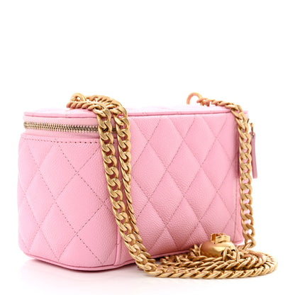 Chanel Caviar Quilted Sweetheart Vanity Case Pink 3 of 11