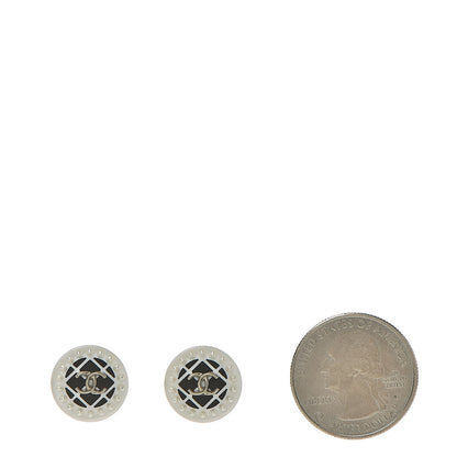 Chanel Resin Pearl CC Earrings White Black 2 of 5