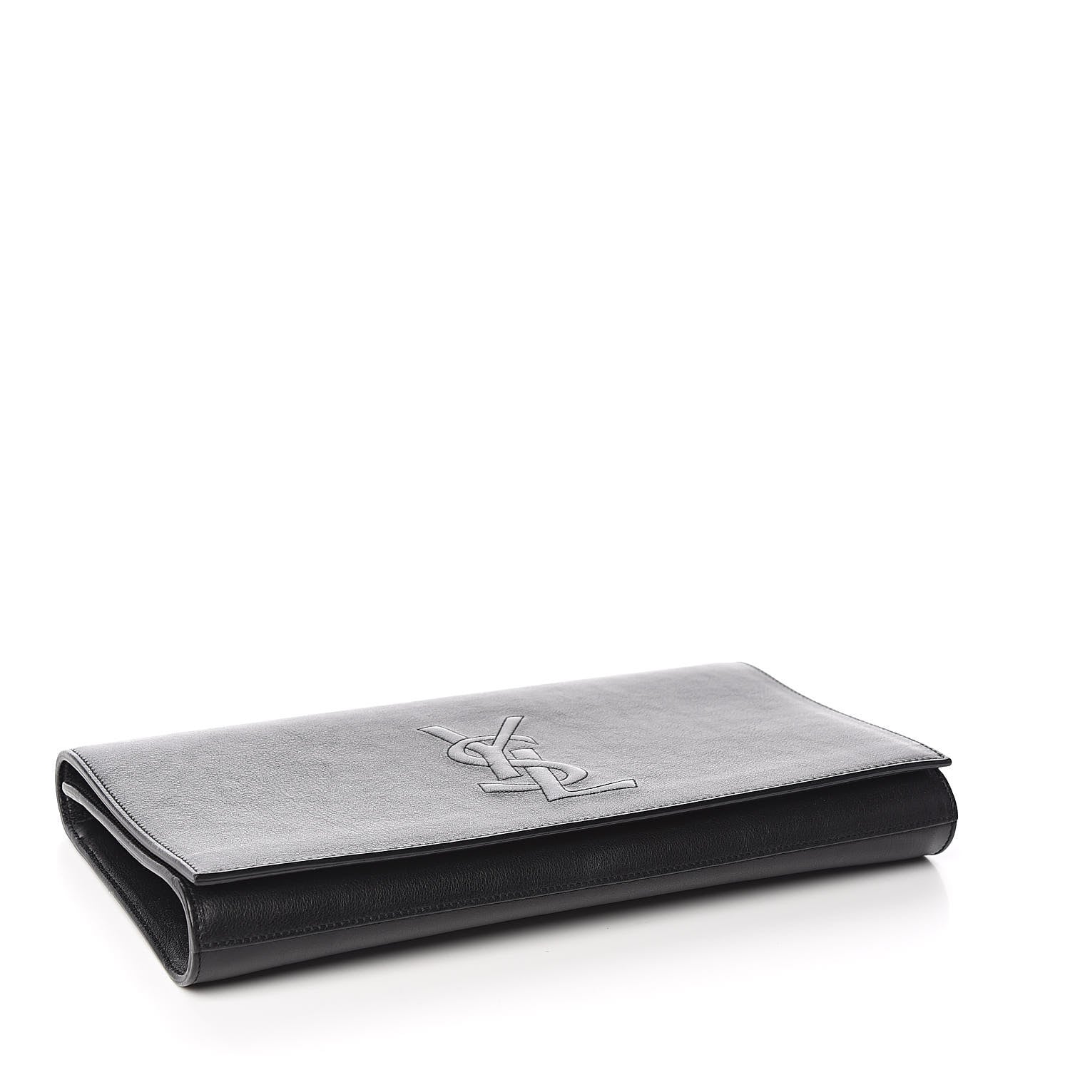 Saint Laurent Calfskin Monogram Large Belle De Jour Clutch Black 4 of 8
