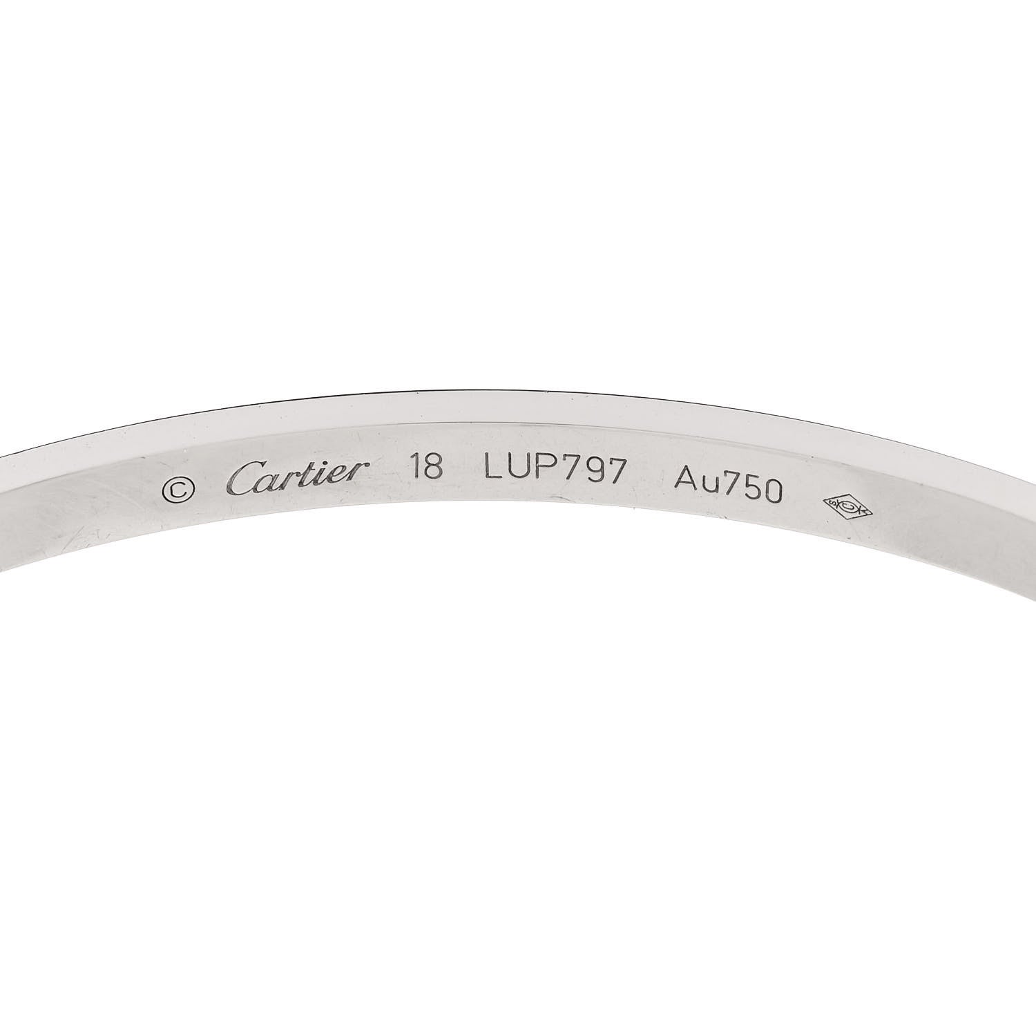 Cartier 18K White Gold Small LOVE Bracelet 18 6 of 8