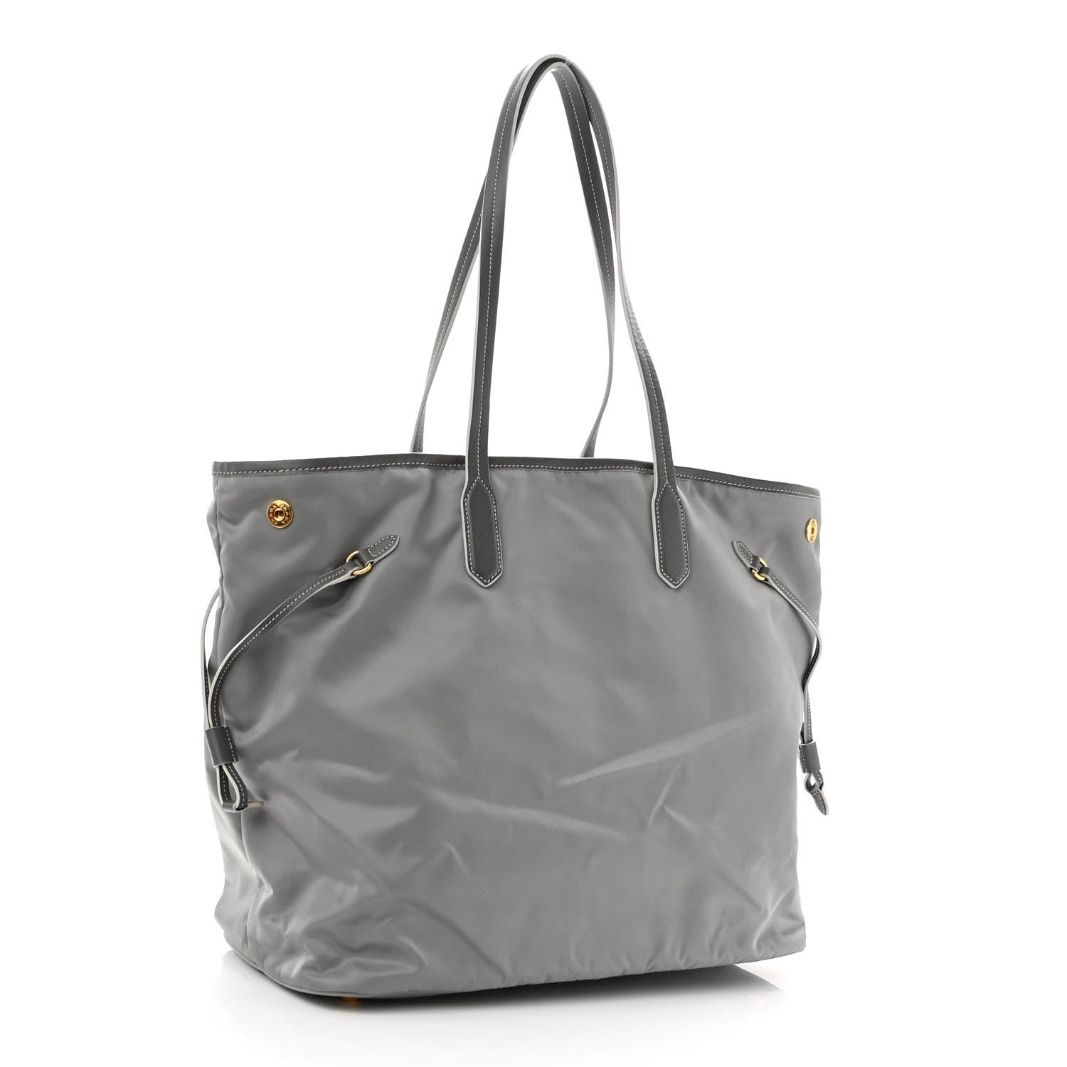 Prada Tessuto Nylon Saffiano Tote Acciaio 2 of 8