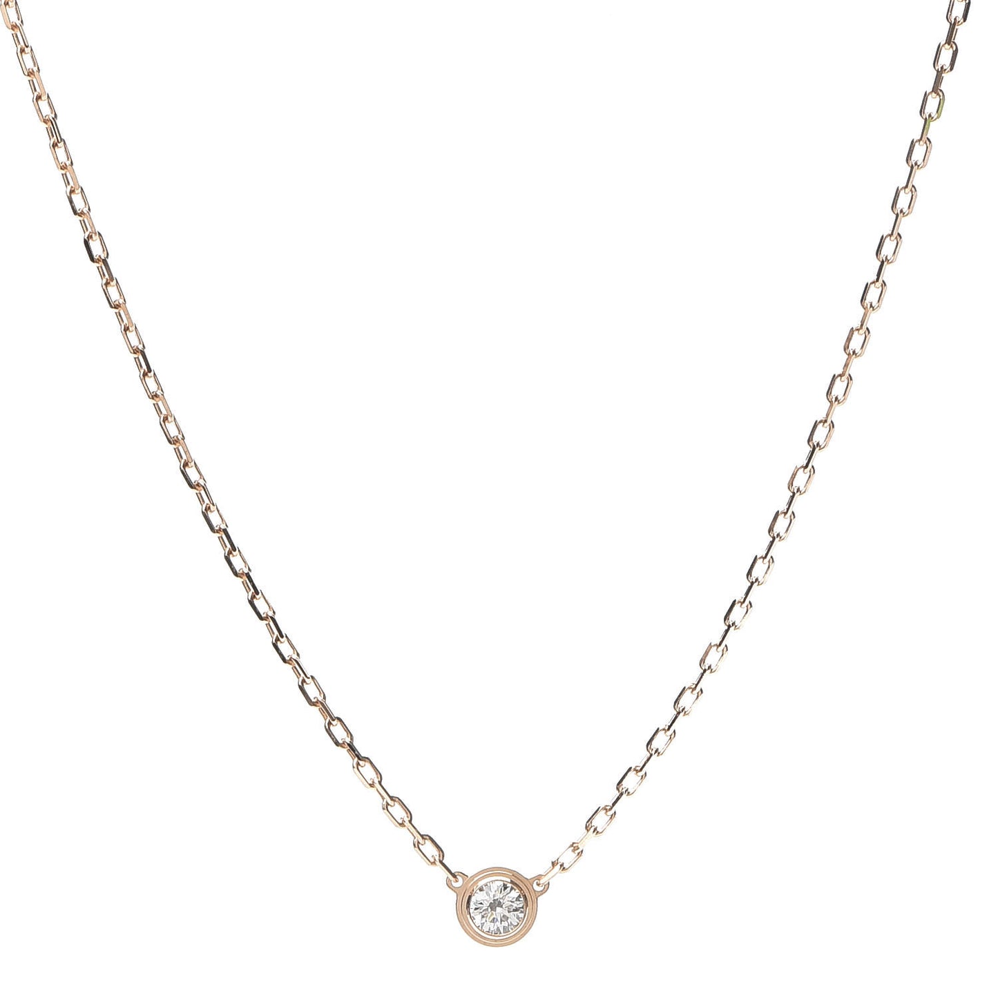 18K Pink Gold Diamond SM D'Amour Pendant Necklace
