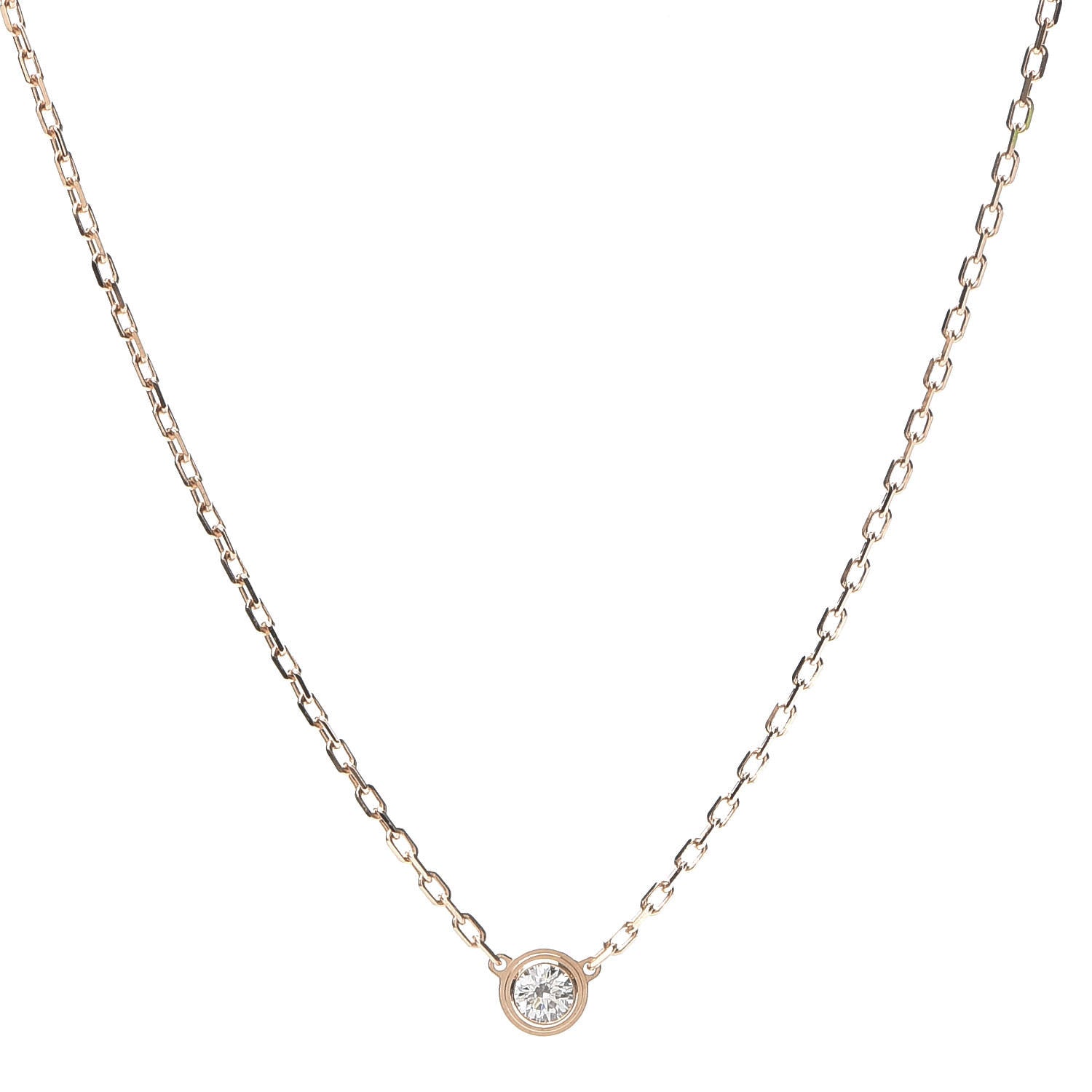 Cartier 18K Pink Gold Diamond SM D'Amour Pendant Necklace 1 of 7