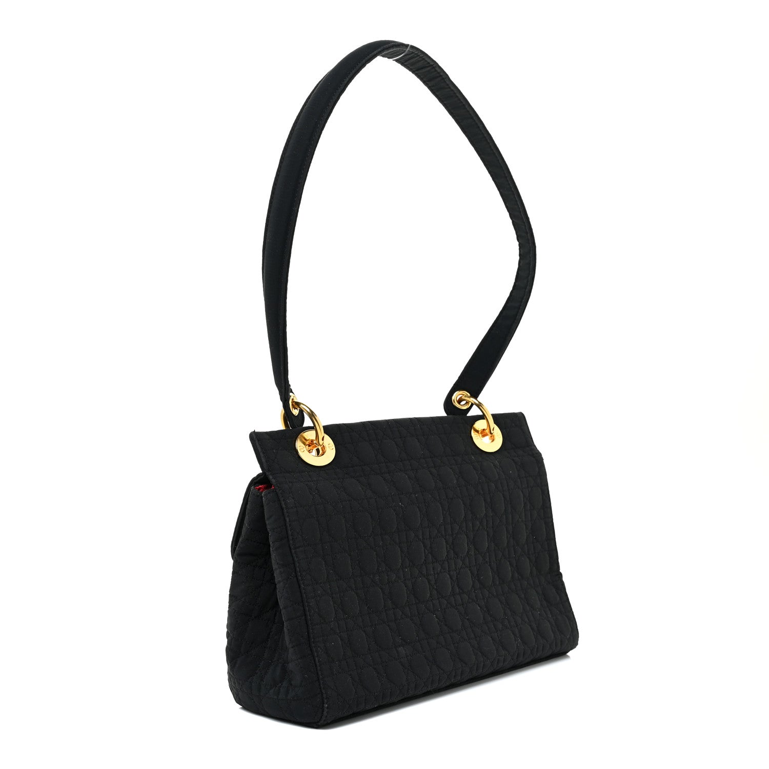 Christian Dior Nylon Cannage Shoulder Bag Black 3 of 11