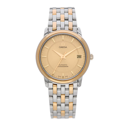 Omega Stainless Steel 18K Yellow Gold 34mm De Ville Chronometer Automatic Watch Champagne 4300.31.00 1 of 6