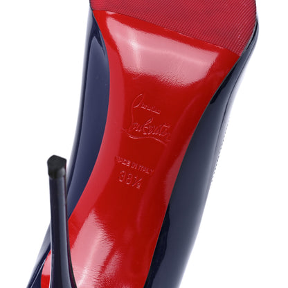 Christian Louboutin Patent Pigalle Follies 100 Pumps 38.5 China Blue 6 of 8