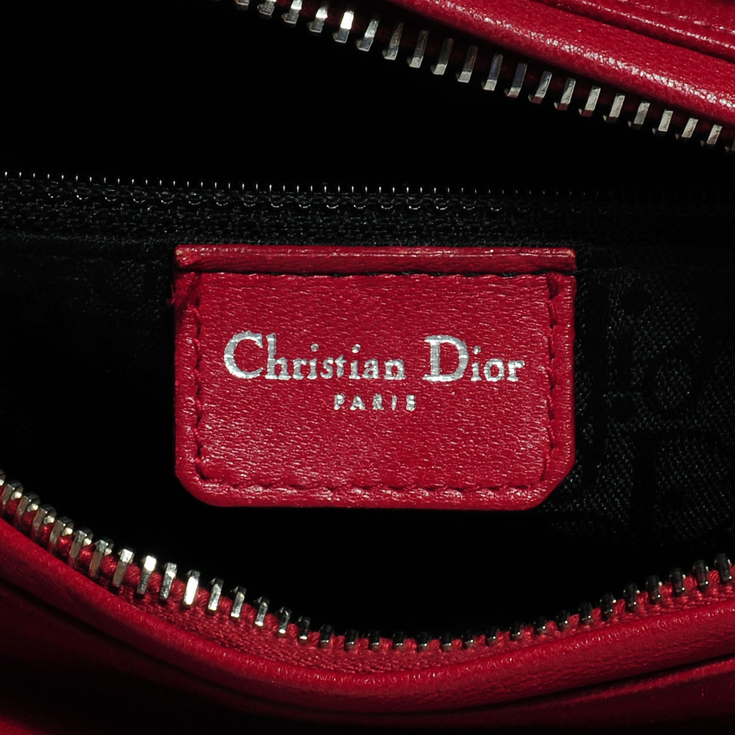 Christian Dior Lambskin Cannage Medium Lady Dior Cranberry 8 of 9
