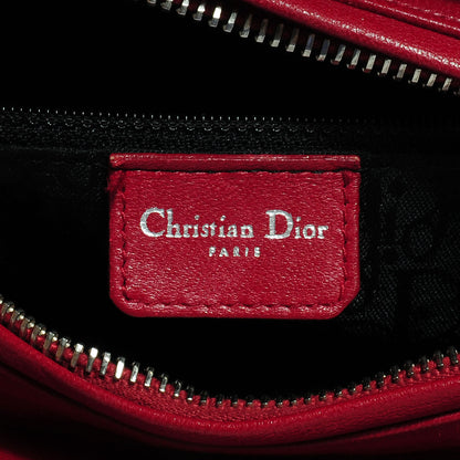 Christian Dior Lambskin Cannage Medium Lady Dior Cranberry 8 of 9