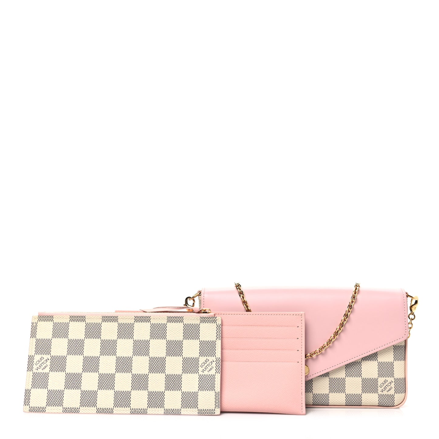 Damier Azur Calfskin Pochette Felicie Eau de Rose