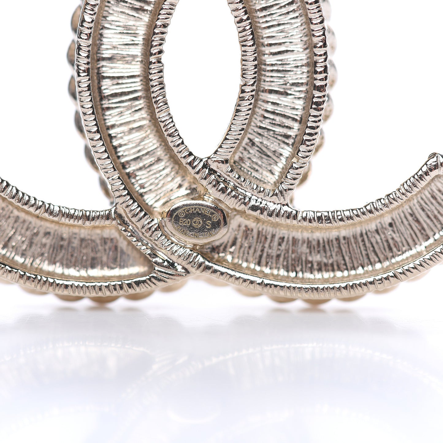 Pearl Crystal April In Paris CC Brooch Gold