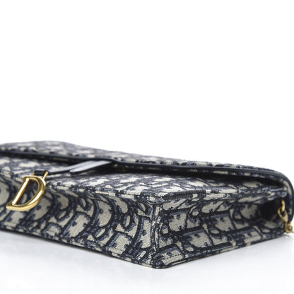 Christian Dior Oblique Saddle Chain Pouch Blue 8 of 10