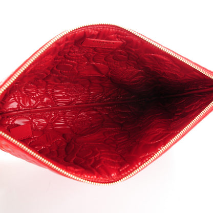 Chanel Caviar Camellia Embossed Medium Cosmetic Case Red 5 of 7