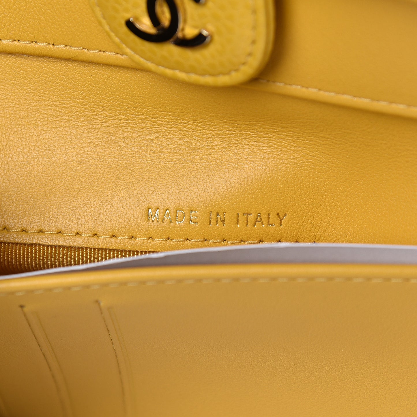 Caviar Quilted Medium Flap Wallet Yellow