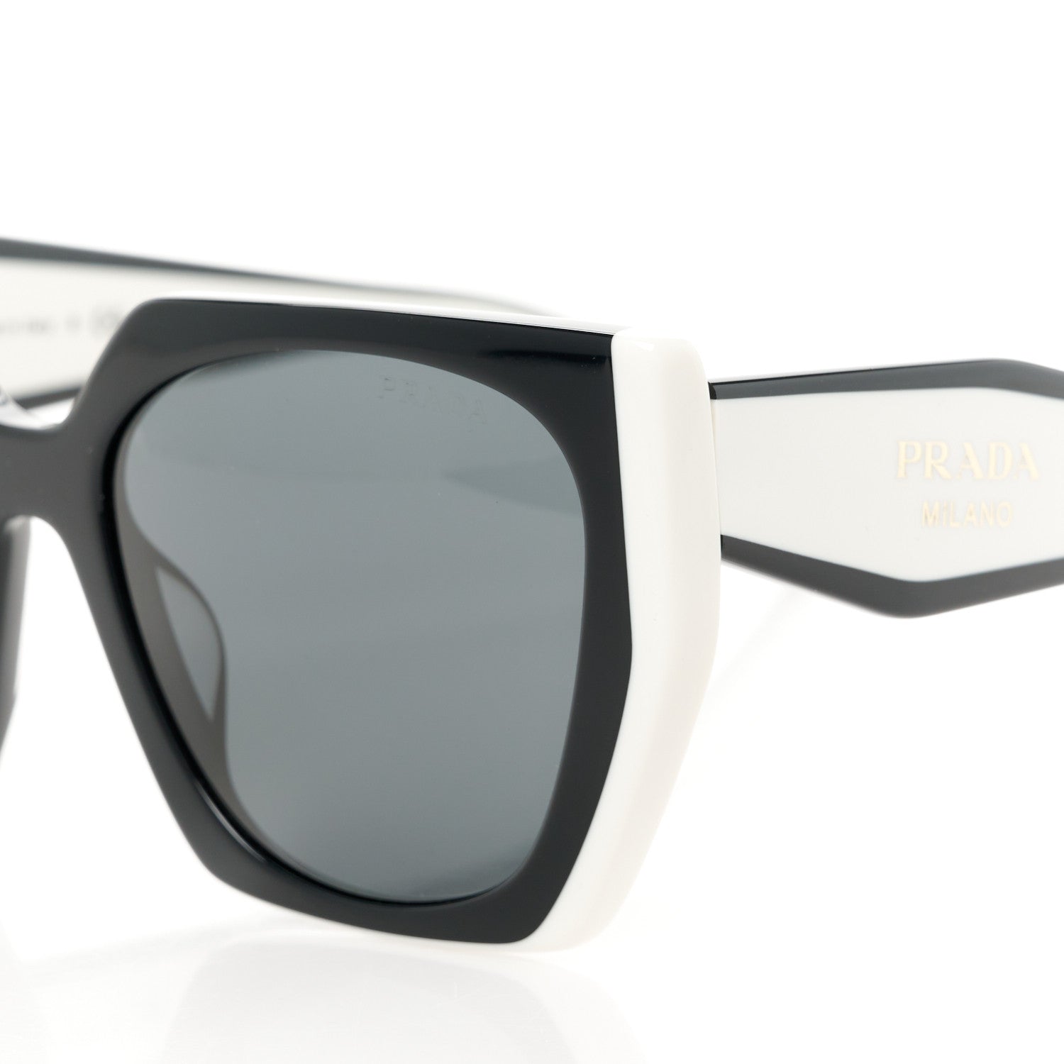 Prada Acetate Sunglasses SPR 15W Black White 7 of 8