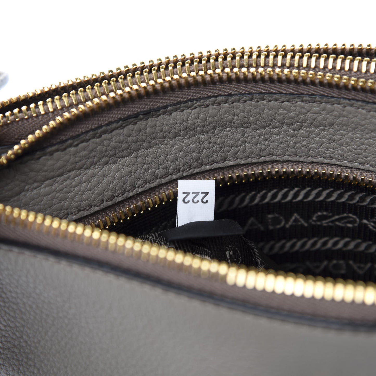 Vitello Phenix Double Zip Crossbody Bag Argilla