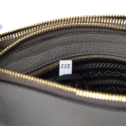 Prada Vitello Phenix Double Zip Crossbody Bag Argilla 10 of 11