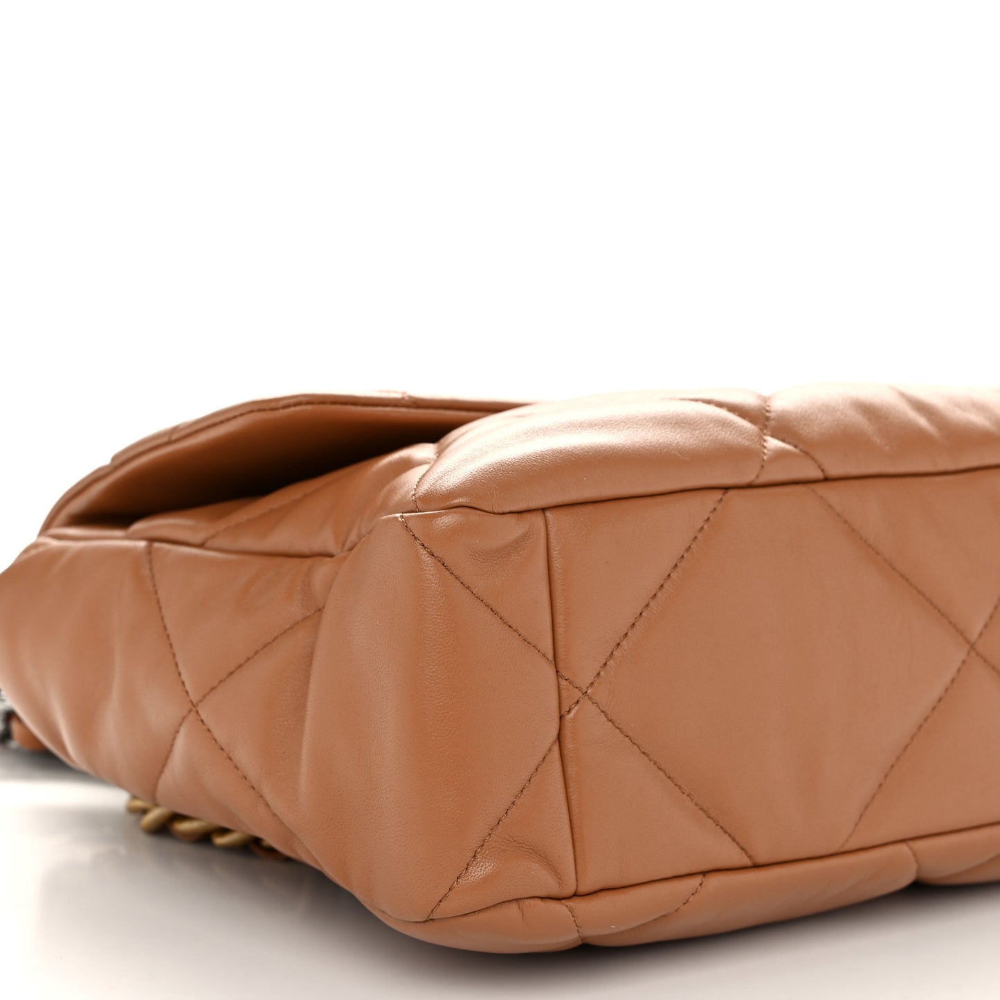 Lambskin Quilted Large Chanel 19 Flap Brown
