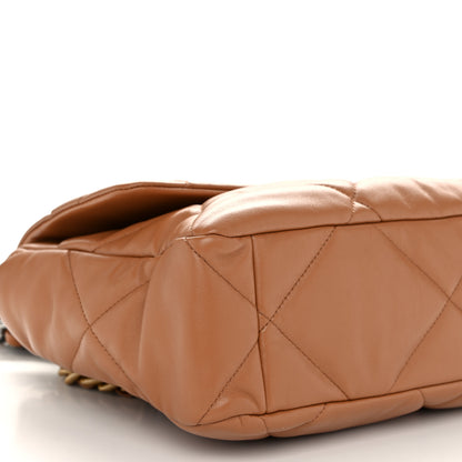 Chanel Lambskin Quilted Large Chanel 19 Flap Brown 9 of 10