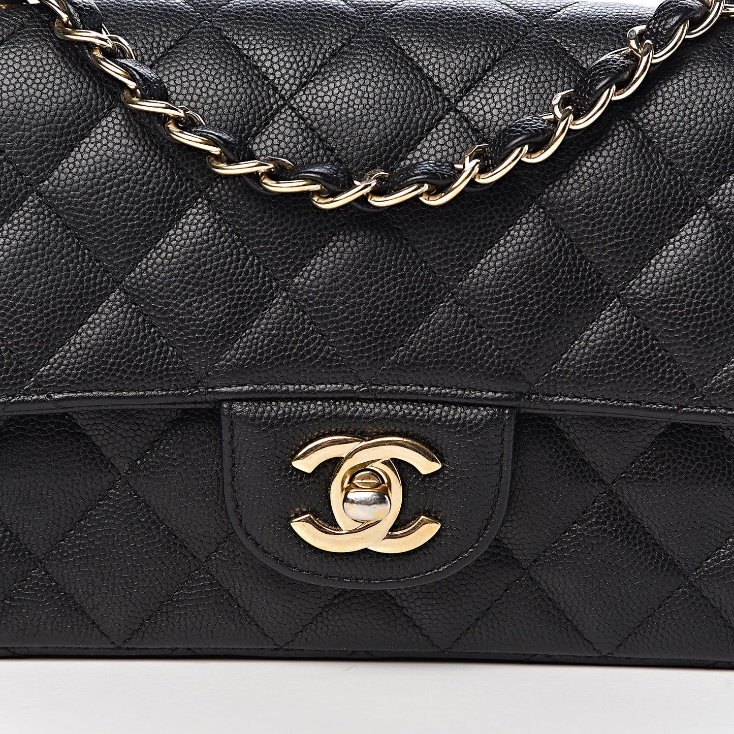 Caviar Quilted Mini Rectangular Flap Black