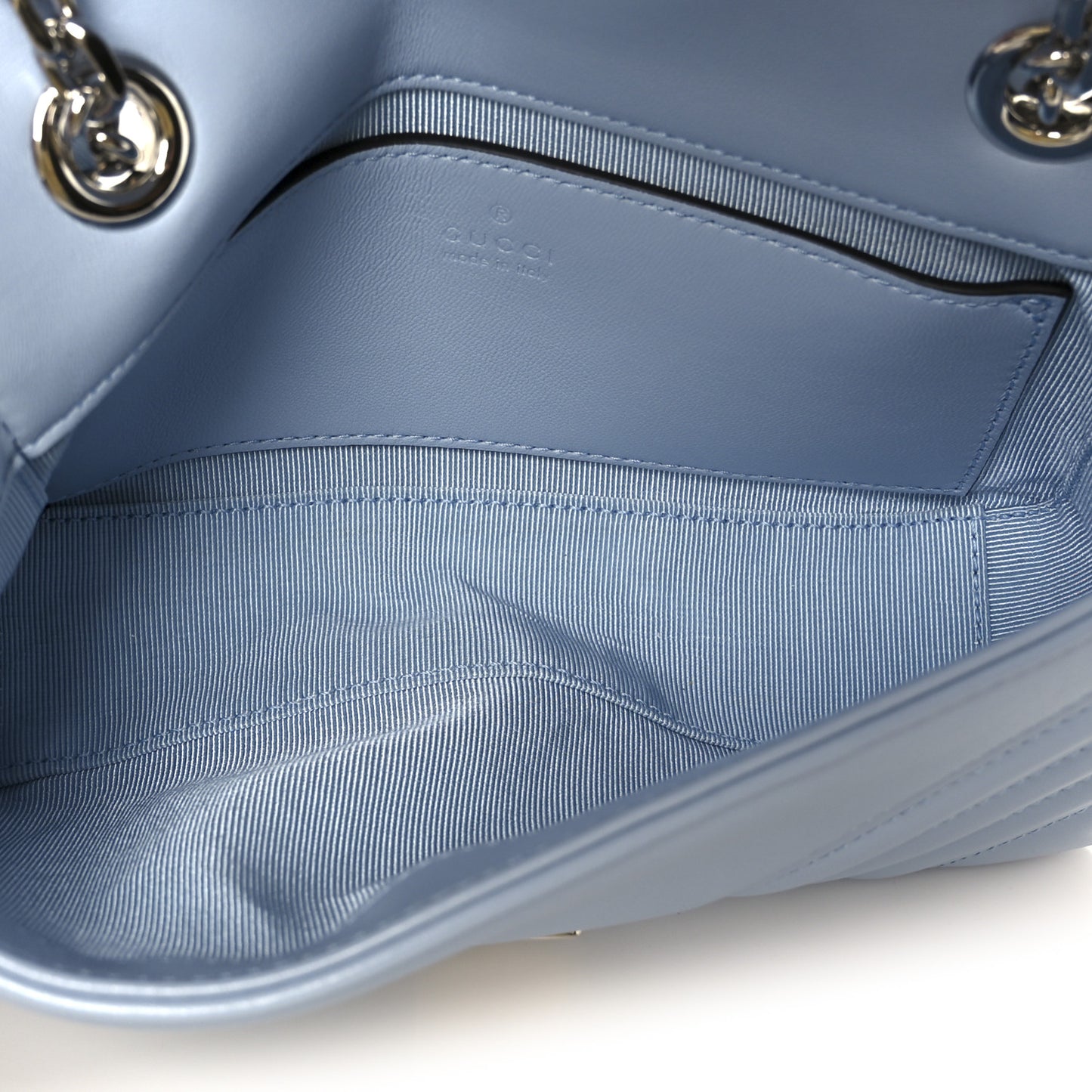 Lambskin Matelasse Small GG Marmont Shoulder Bag Light Blue
