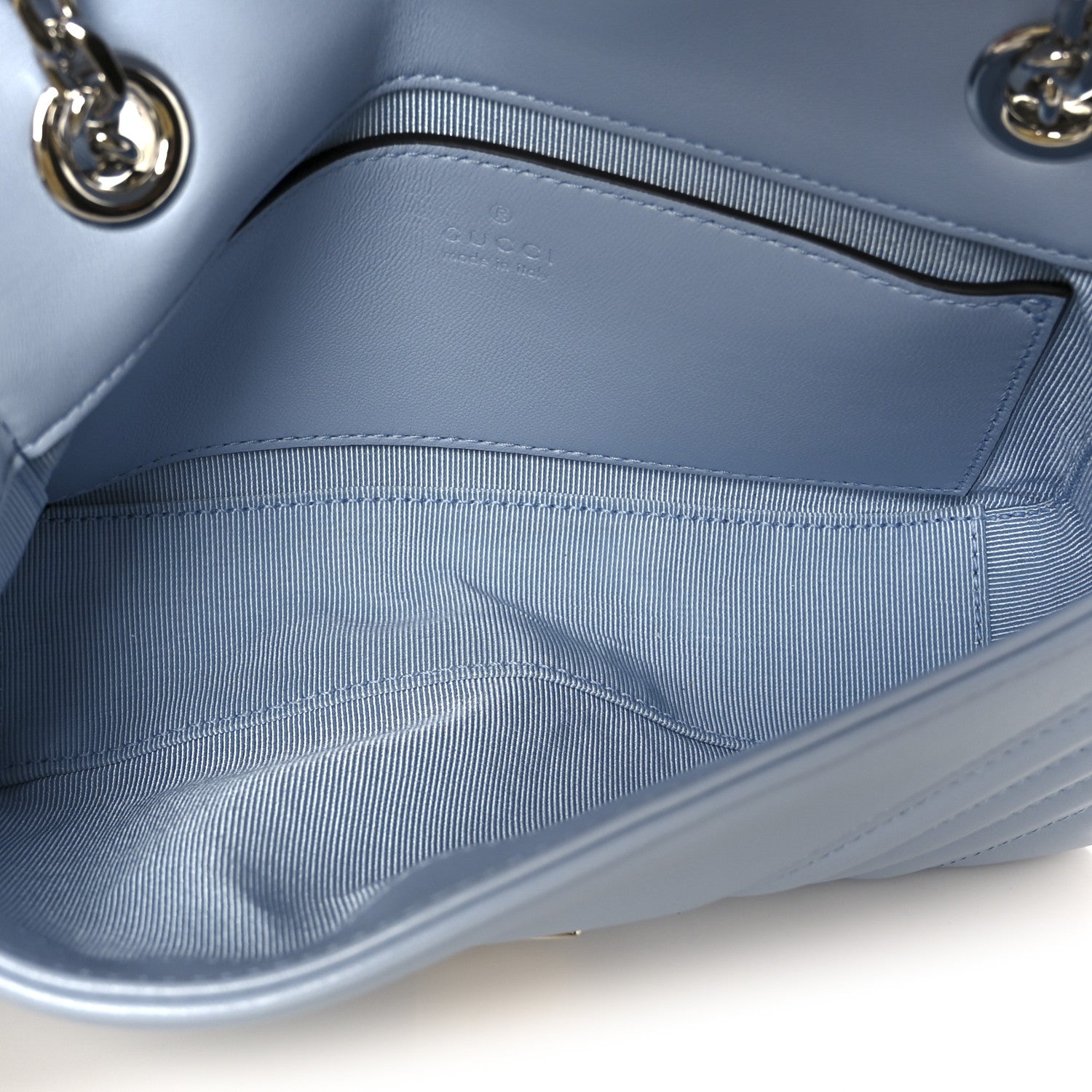 Gucci Lambskin Matelasse Small GG Marmont Shoulder Bag Light Blue 5 of 11