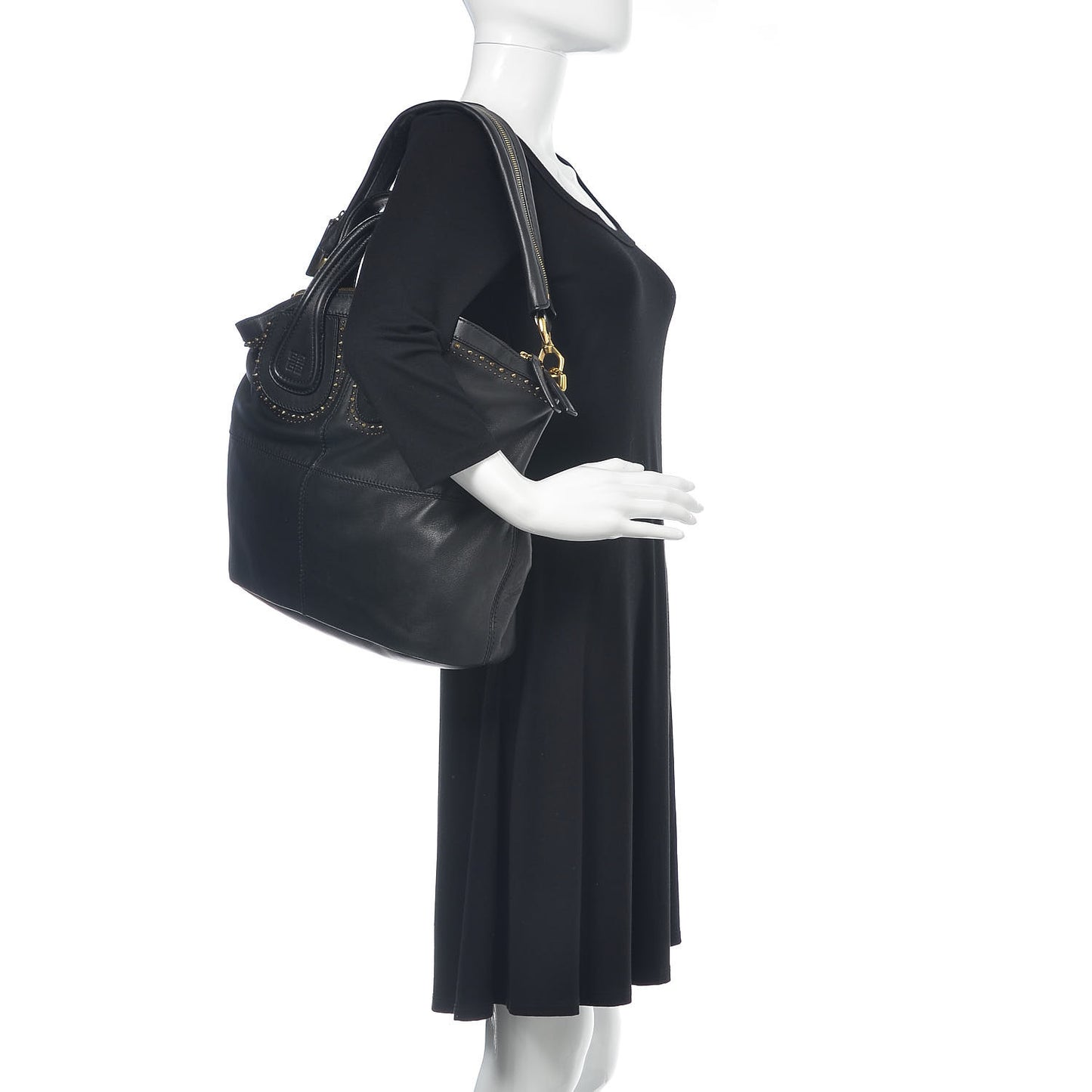 Lambskin Studded Medium Nightingale Black