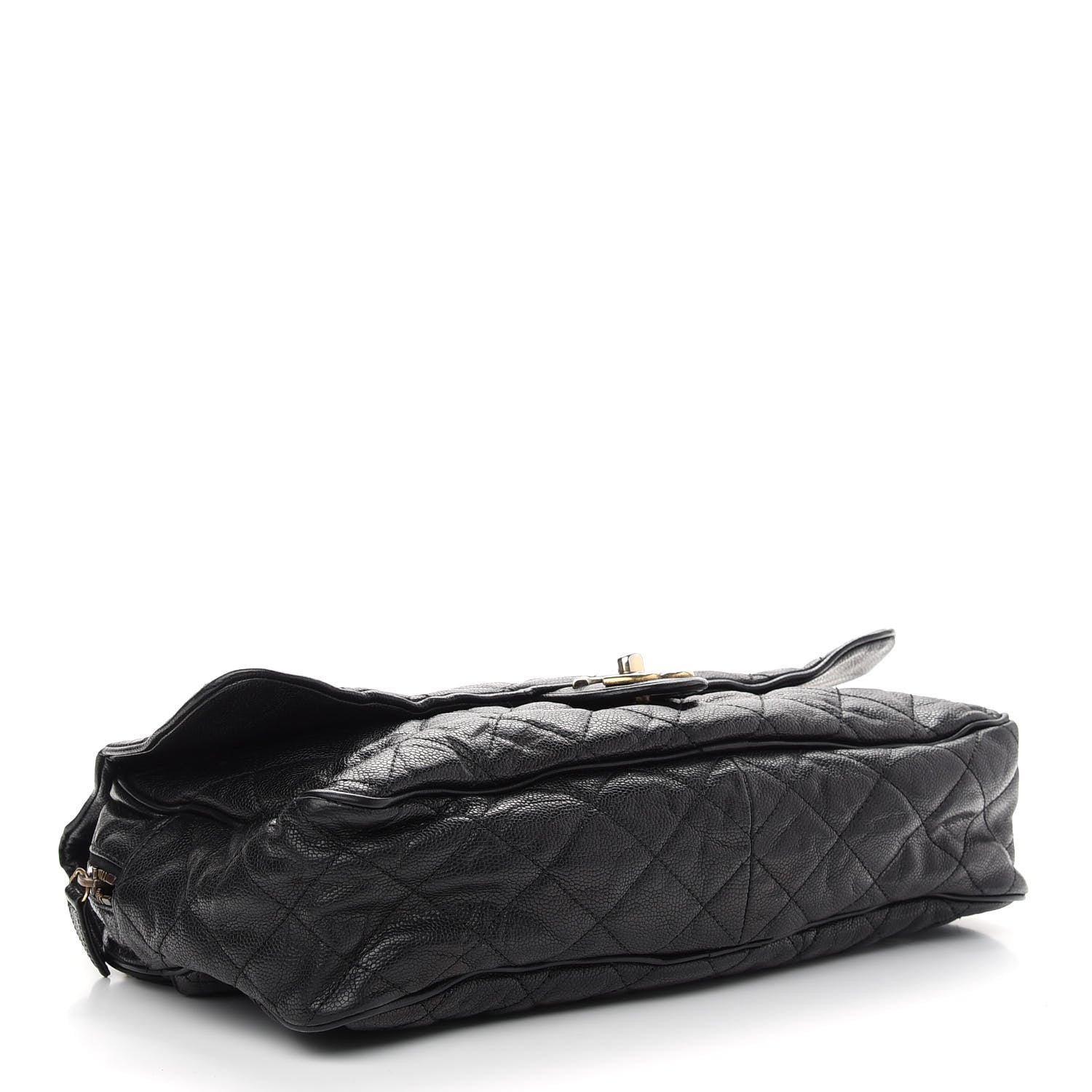 Chanel Crumpled Grained Calfskin Quilted Maxi Shiva Flap Black 4 of 9