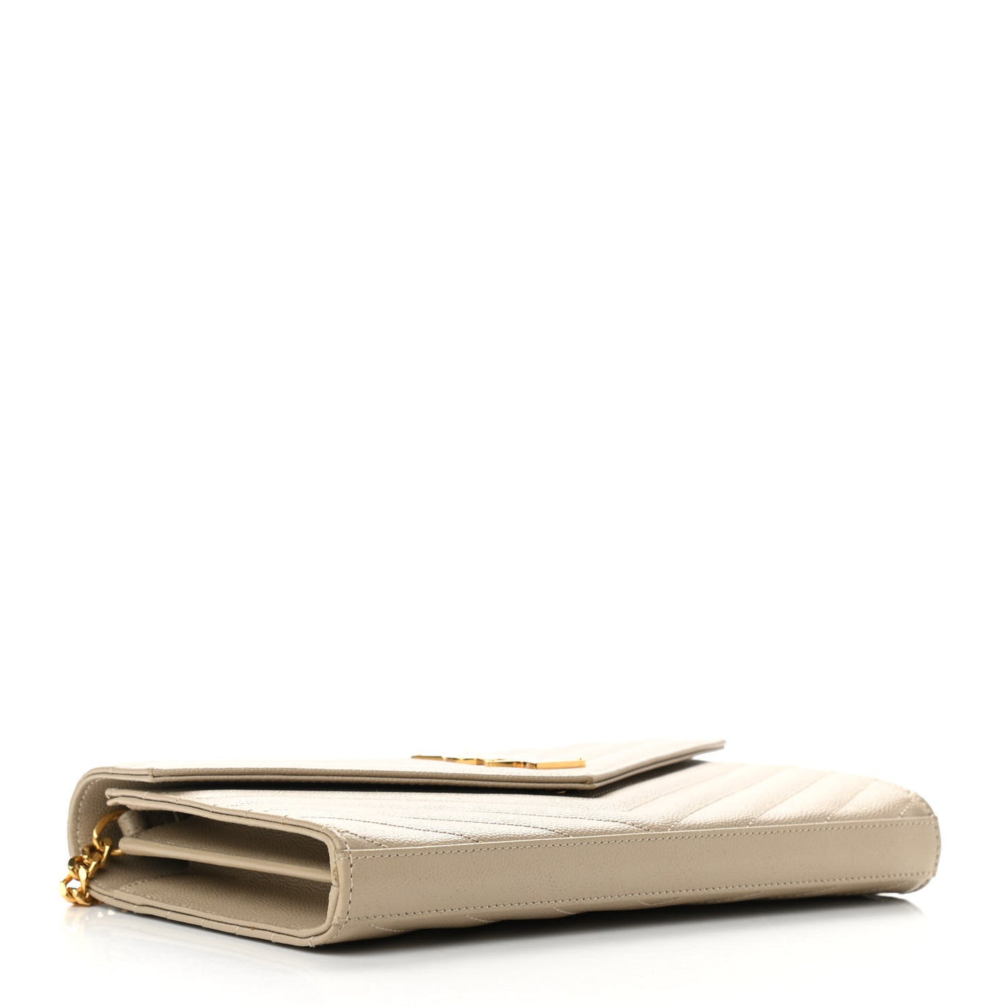 Grain De Poudre Matelasse Chevron Monogram Chain Wallet Sea Salt