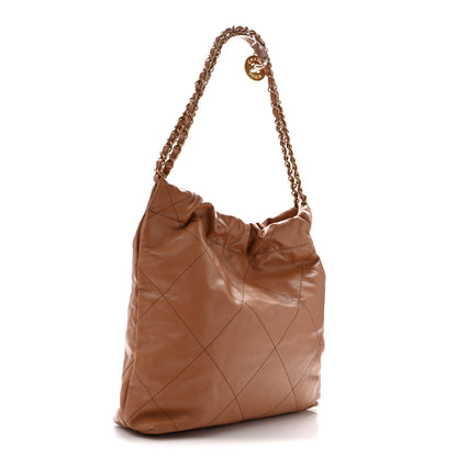 Chanel Shiny Calfskin Quilted Small Chanel 22 Beige 4 of 14