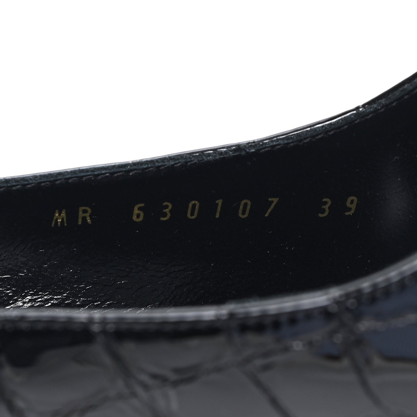 Patent Crocodile Embossed Opyum 110 Slingback 39 Black