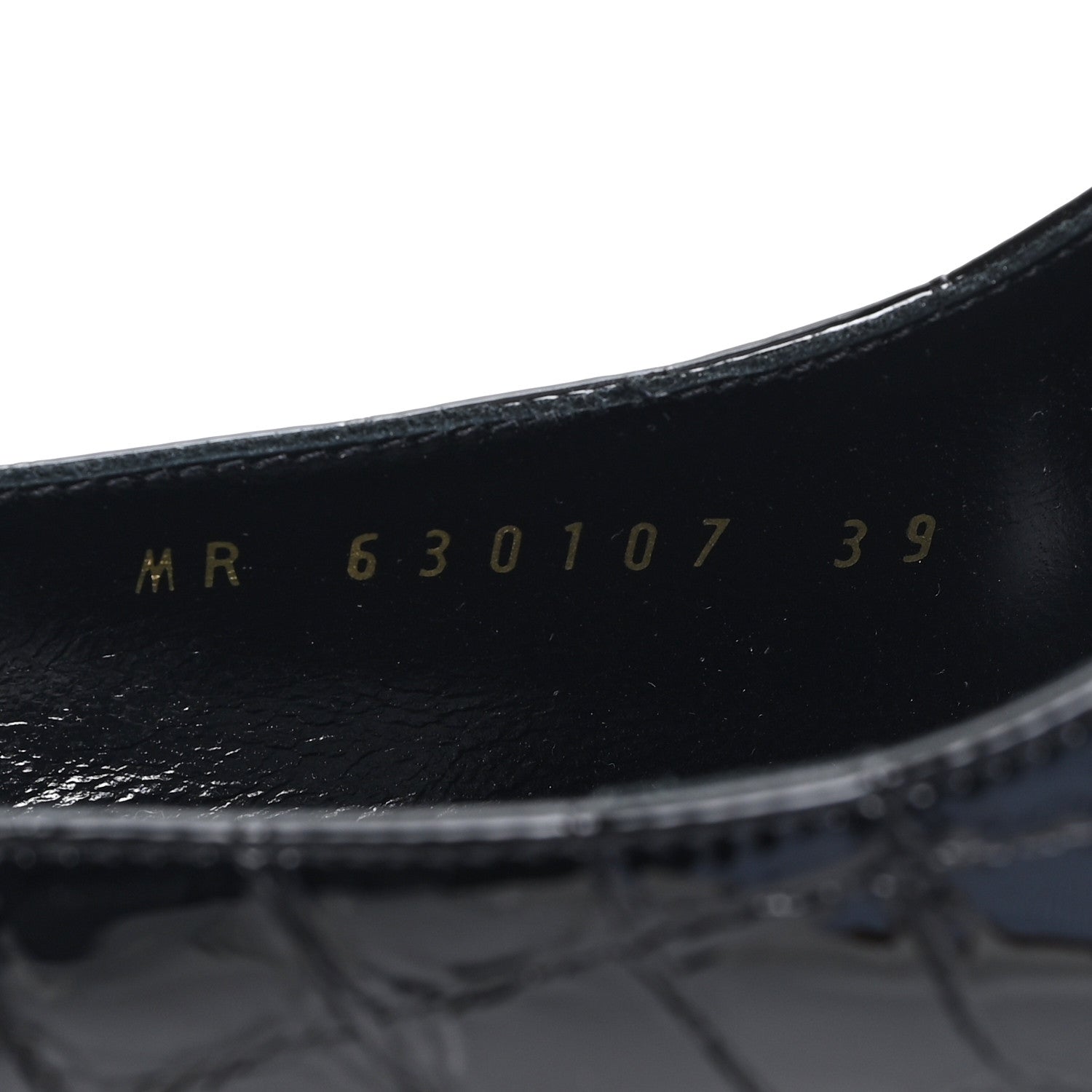 Saint Laurent Patent Crocodile Embossed Opyum 110 Slingback 39 Black 9 of 10