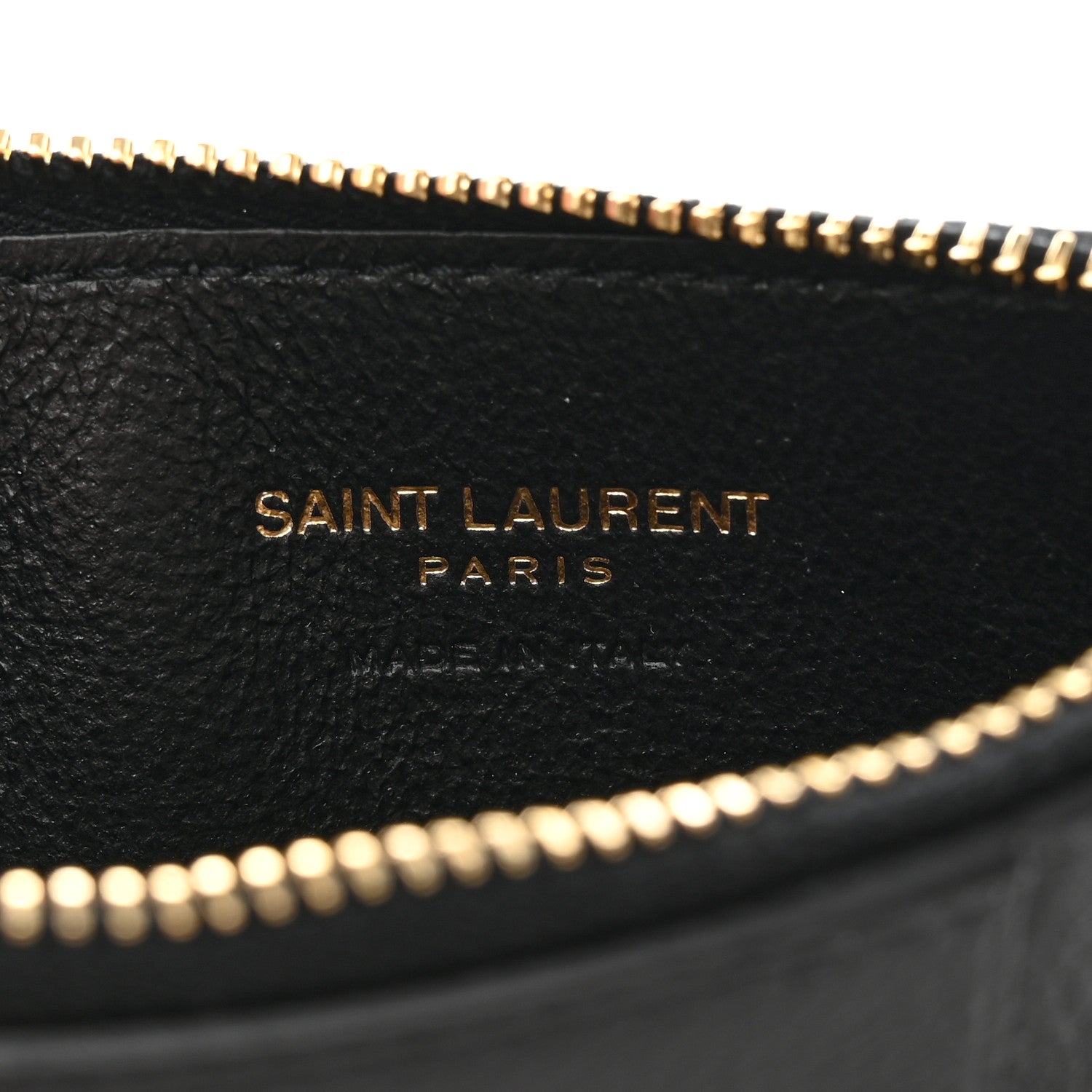 Saint Laurent Grained Calfskin Monogram 5 Fragments Zip Pouch Card Holder Black 6 of 11