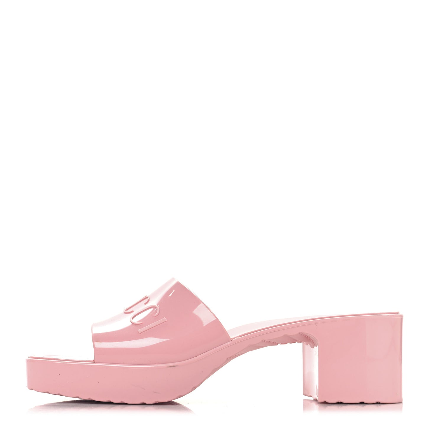 Rubber Gucci Logo Womens Platform 20/60mm Slide Sandals 39 Wild Rose