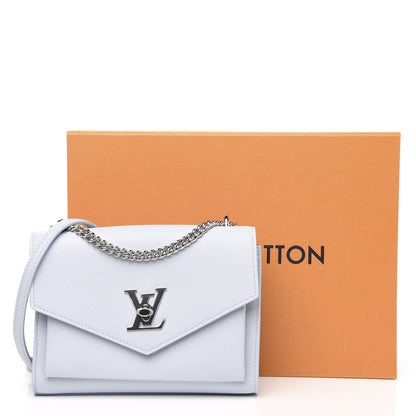 Louis Vuitton Soft Calfskin Mylockme Chain Bag BB Olympe Blue 9 of 9